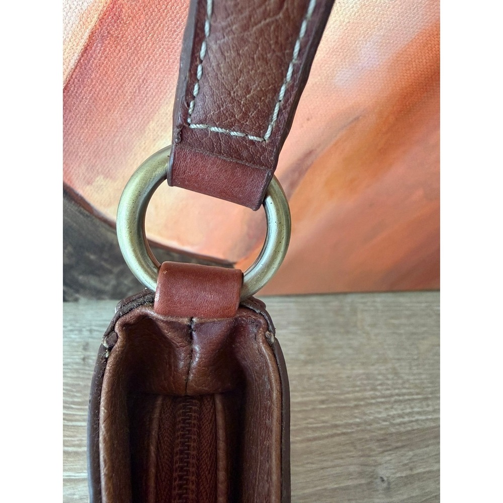 Franco Sarto Woven Straw Shoulder Bag Womens Small Brown Boho Leather Trim Used - Picture 7 of 14
